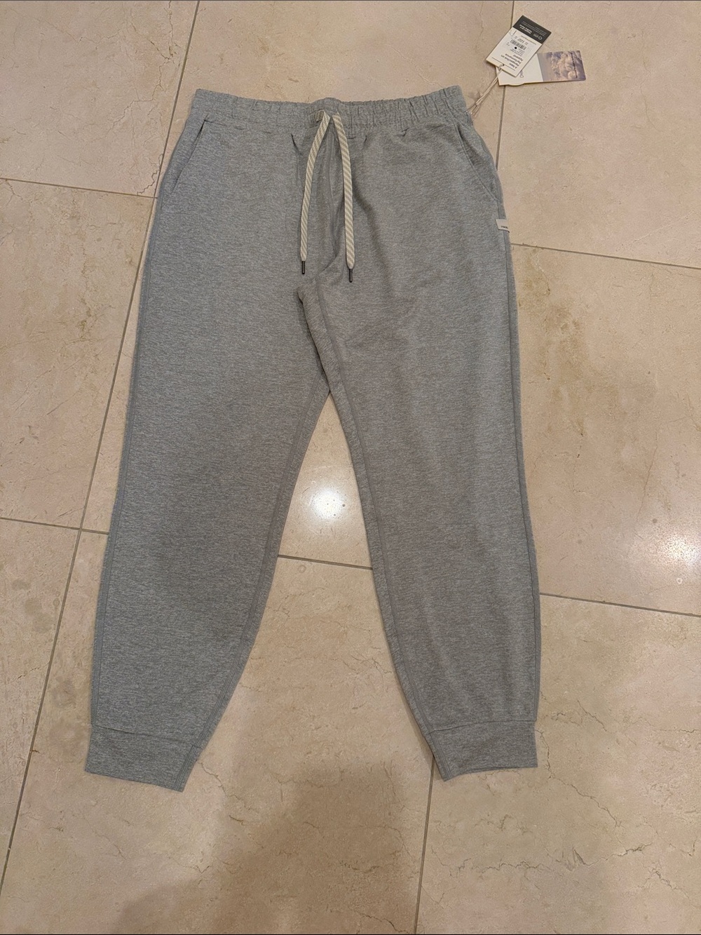 Vuori Light Gray Cozy Track Joggers